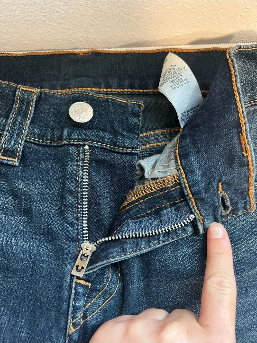 True Religion Ricky Relaxed Straight Dark Wash Jeans Mens Size 30 Made In Mexico
